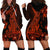 Red Polynesia Hoodie Dress Shark Tattoo With Polynesian Plumeria LT14 - Polynesian Pride