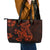 Red Polynesia Leather Tote Bag Shark Tattoo With Polynesian Plumeria LT14 - Polynesian Pride