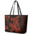 Red Polynesia Leather Tote Bag Shark Tattoo With Polynesian Plumeria LT14 - Polynesian Pride