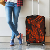 Red Polynesia Luggage Cover Shark Tattoo With Polynesian Plumeria LT14 - Polynesian Pride