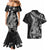 Black Polynesia Couples Matching Mermaid Dress and Hawaiian Shirt Shark Tattoo With Polynesian Plumeria LT14 - Polynesian Pride