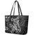 Black Polynesia Leather Tote Bag Shark Tattoo With Polynesian Plumeria LT14 - Polynesian Pride