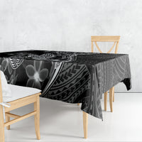 Black Polynesia Tablecloth Shark Tattoo With Polynesian Plumeria LT14 - Polynesian Pride