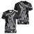 Black Polynesia Women V Neck T Shirt Shark Tattoo With Polynesian Plumeria LT14 - Polynesian Pride