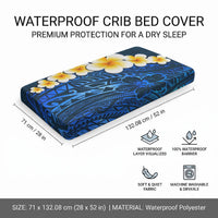 Blue Tropical Plumeria With Galaxy Polynesian Art Baby Bed Cover