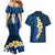 Blue Polynesia Couples Matching Mermaid Dress and Hawaiian Shirt Plumeria Tropical Leaves With Galaxy Polynesian Art LT14 - Polynesian Pride