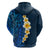 Blue Polynesia Hoodie Plumeria Tropical Leaves With Galaxy Polynesian Art LT14 - Polynesian Pride