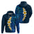 Blue Polynesia Hoodie Plumeria Tropical Leaves With Galaxy Polynesian Art LT14 - Polynesian Pride