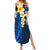 Blue Polynesia Summer Maxi Dress Plumeria Tropical Leaves With Galaxy Polynesian Art LT14 Women Blue - Polynesian Pride