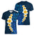 Blue Polynesia Women V Neck T Shirt Plumeria Tropical Leaves With Galaxy Polynesian Art LT14 - Polynesian Pride