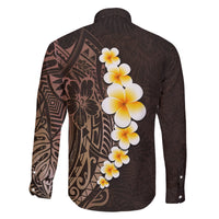 Brown Polynesia Family Matching Off Shoulder Short Dress and Hawaiian Shirt Plumeria Tropical Leaves With Galaxy Polynesian Art LT14 - Polynesian Pride