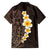 Brown Polynesia Family Matching Puletasi Dress and Hawaiian Shirt Plumeria Tropical Leaves With Galaxy Polynesian Art LT14 - Polynesian Pride