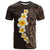 Brown Polynesia T Shirt Plumeria Tropical Leaves With Galaxy Polynesian Art LT14 Brown - Polynesian Pride