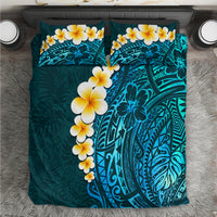 Turquosie Polynesia Bedding Set Plumeria Tropical Leaves With Galaxy Polynesian Art LT14 Turquoise - Polynesian Pride