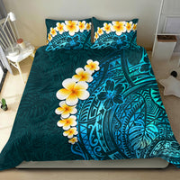 Turquosie Polynesia Bedding Set Plumeria Tropical Leaves With Galaxy Polynesian Art LT14 - Polynesian Pride