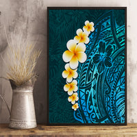 Turquosie Polynesia Canvas Wall Art Plumeria Tropical Leaves With Galaxy Polynesian Art LT14 - Polynesian Pride