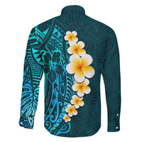 Turquosie Polynesia Family Matching Short Sleeve Bodycon Dress and Hawaiian Shirt Plumeria Tropical Leaves With Galaxy Polynesian Art LT14 - Polynesian Pride
