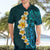 Turquosie Polynesia Hawaiian Shirt Plumeria Tropical Leaves With Galaxy Polynesian Art LT14 - Polynesian Pride