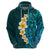 Turquosie Polynesia Hoodie Plumeria Tropical Leaves With Galaxy Polynesian Art LT14 - Polynesian Pride