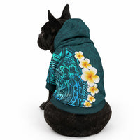 Turquoise Tropical Plumeria With Galaxy Polynesian Art Pet Hoodie LT14 - Polynesian Pride