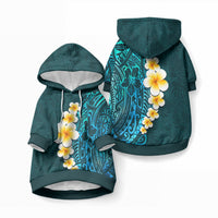 Turquoise Tropical Plumeria With Galaxy Polynesian Art Pet Hoodie LT14 Pullover Turquoise - Polynesian Pride