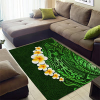 Green Polynesia Area Rug Plumeria Tropical Leaves With Galaxy Polynesian Art LT14 - Polynesian Pride
