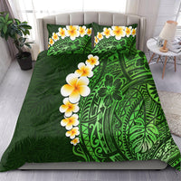 Green Polynesia Bedding Set Plumeria Tropical Leaves With Galaxy Polynesian Art LT14 - Polynesian Pride