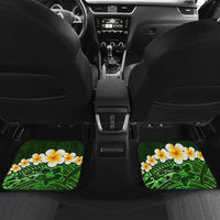 Green Polynesia Car Mats Plumeria Tropical Leaves With Galaxy Polynesian Art LT14 - Polynesian Pride