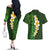 Green Polynesia Couples Matching Off The Shoulder Long Sleeve Dress and Hawaiian Shirt Plumeria Tropical Leaves With Galaxy Polynesian Art LT14 - Polynesian Pride