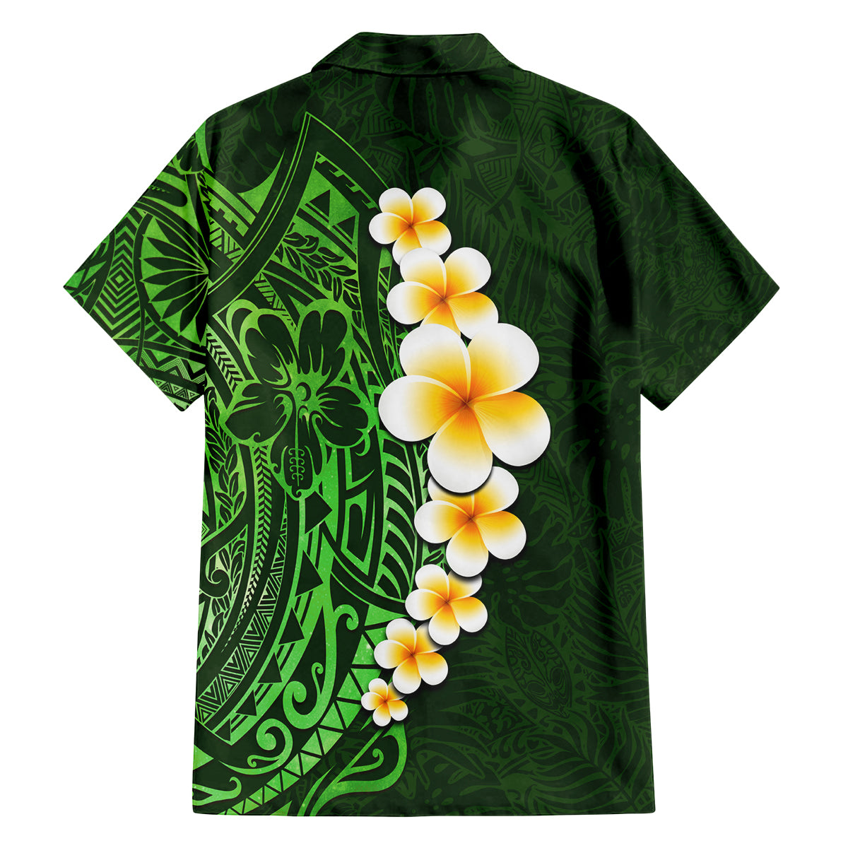 Green Polynesia Family Matching Tank Maxi Dress and Hawaiian Shirt Plumeria Tropical Leaves With Galaxy Polynesian Art LT14 - Polynesian Pride