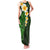 Green Polynesia Family Matching Tank Maxi Dress and Hawaiian Shirt Plumeria Tropical Leaves With Galaxy Polynesian Art LT14 Mom's Dress Green - Polynesian Pride