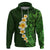 Green Polynesia Hoodie Plumeria Tropical Leaves With Galaxy Polynesian Art LT14 Pullover Hoodie Green - Polynesian Pride