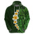 Green Polynesia Hoodie Plumeria Tropical Leaves With Galaxy Polynesian Art LT14 - Polynesian Pride