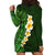 Green Polynesia Hoodie Dress Plumeria Tropical Leaves With Galaxy Polynesian Art LT14 - Polynesian Pride