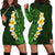 Green Polynesia Hoodie Dress Plumeria Tropical Leaves With Galaxy Polynesian Art LT14 - Polynesian Pride