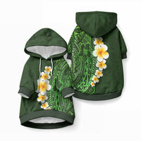 Green Tropical Plumeria With Galaxy Polynesian Art Pet Hoodie LT14 Pullover Green - Polynesian Pride