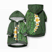 Green Tropical Plumeria With Galaxy Polynesian Art Pet Hoodie LT14 Zip-up Green - Polynesian Pride