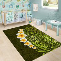 Lime Green Tropical Plumeria With Galaxy Polynesian Art Area Rug LT14 - Polynesian Pride