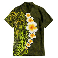 Lime Green Tropical Plumeria With Galaxy Polynesian Art Family Matching Tank Maxi Dress and Hawaiian Shirt LT14 - Polynesian Pride