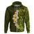 Lime Green Tropical Plumeria With Galaxy Polynesian Art Hoodie LT14 - Polynesian Pride