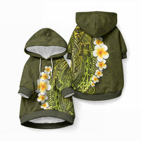 Lime Green Tropical Plumeria With Galaxy Polynesian Art Pet Hoodie