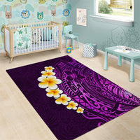 Purple Tropical Plumeria With Galaxy Polynesian Art Area Rug LT14 - Polynesian Pride