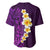 Purple Tropical Plumeria With Galaxy Polynesian Art Baseball Jersey LT14 - Polynesian Pride