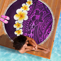 Purple Tropical Plumeria With Galaxy Polynesian Art Beach Blanket LT14 - Polynesian Pride