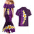 Purple Tropical Plumeria With Galaxy Polynesian Art Couples Matching Mermaid Dress and Hawaiian Shirt LT14 - Polynesian Pride