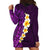 Purple Tropical Plumeria With Galaxy Polynesian Art Hoodie Dress LT14 - Polynesian Pride