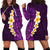 Purple Tropical Plumeria With Galaxy Polynesian Art Hoodie Dress LT14 - Polynesian Pride