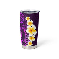 Purple Tropical Plumeria With Galaxy Polynesian Art Tumbler Cup