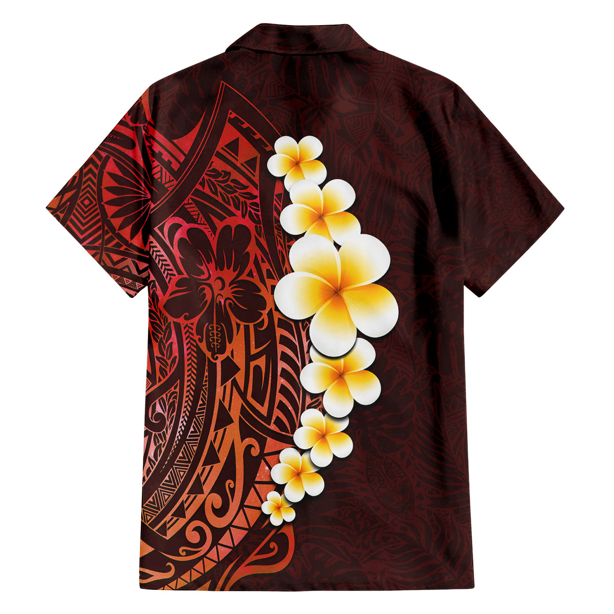Red Tropical Plumeria With Galaxy Polynesian Art Family Matching Tank Maxi Dress and Hawaiian Shirt LT14 - Polynesian Pride