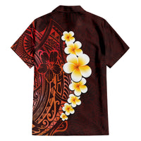 Red Tropical Plumeria With Galaxy Polynesian Art Family Matching Tank Maxi Dress and Hawaiian Shirt LT14 - Polynesian Pride
